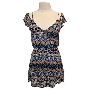 Peach Royal Women's Aztec Print Off Shoulder Mini Dress S